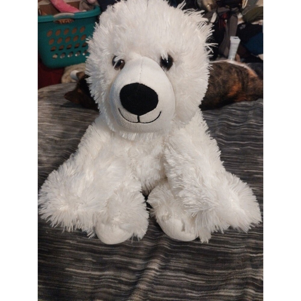 Build A Bear Polar Bear Plush White BAB Shaggy Stuffed Animal Toy 14"